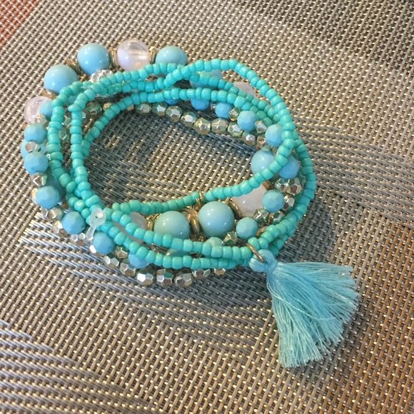 Jewelry - 5 for $15 Mint Tassel Bracelet Set